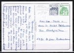 Bund 913+1038 o.g. als portoger. Zdr.-EF mit 10+50 Pf grne B+S als Zdr. oben geschnitten aus MH im Letterset-Druck auf Inl.-Postkarte von 1990-1993