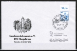 Bund 918 als portoger. EF mit 70 Pf B+S - Marke aus Bogen mit Oberrand auf Motiv-Auslands-Brief bis 20g von 1977 nach Großbritannien