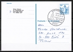 Bund 918 als Auslands-GA-Pk P 136 II mit eingedruckter Marke 70 Pf B+S im Letterset-Druck als Auslands-Postkarte von 1984-1989 nach Polen, AnkStpl.