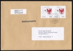 Bund 1589 als portoger. MeF mit 2x 100 Pf Brandenburg auf Briefdrucksache 50-100g von 1992-1993, 14x20 cm
