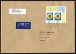 Bund 2434 als portoger. MeF mit 2x 95 Cent Sonnenblume aus Bogen mit Rand auf Europa-Brief bis 50g / 14x20 cm von 2006 in die Schweiz
