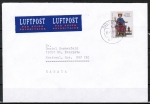 Bund 1738 als portoger. EF mit 400 Pf Kaiser Friedrich auf bersee-Luftpost-Brief 20-50g von 1994/1995 nach Kanada ohne Codierung