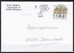 Bund 2028 als EF mit 100 Pf Weimar - 10 Pf unterfrankiert auf Inlands-Brief von 1999, codiert