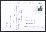 Bund 1341 als portoger. EF mit 60 Pf SWK als Oberrand-Bogenmarke auf Inlands-Postkarte von 1987-1993