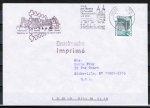 Bund 1342 als portoger. EF mit 80 Pf C/o.g. aus MH auf Ausl.-Drucksache bis 20g von 1989-1993 in die USA, codiert