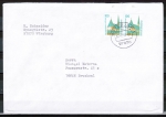 Bund 1406 als portoger. MeF mit 2x 100 Pf SWK "Alttting" C/o.g. aus Nasskl.-MH auf Inl.-Brief 20-50g von 1993-1997