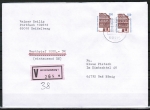 Bund 1746 als portoger. MeF mit 2x 550 Pf SWK aus Rolle auf Inl.-Wertbrief 20-50g von 1994-1997