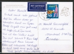 Bund 633 als unterfrankierte (!) EF mit 50 Pf Unfallschutz auf Luftpost-Postkarte vom Dez. 1971 nach Kanada
