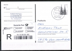 Bund 2206 als portoger. EF mit 440 Pf / 2,25 ¤ SWK aus Bogen auf Inlands-Einwurf-Einschreib-Postkarte von 2014-2015, codiert