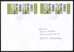 Bund 3704 als portoger. MeF mit 4x 45 Cent Briefe-DS als Bogen-Marken mit Rand auf Inlands-Brief 14x20 cm von 2025-2026, codiert, 20 cm lang