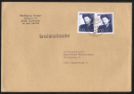 Bund 1575 als portoger. MeF mit 2x 100 Pf Nelly Sachs auf Briefdrucksache 50-100g von 1991-1993, 14x20 cm