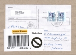 Bund 2323 als portoger. MeF mit 2x 4,10  SWK aus Rolle, SAD als "groer Rahmen", auf Ausl.-Pckchen-Adresse von 2003-2004 in die Schweiz mit Label