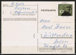 Bund 374 als portoger. EF mit 10 Pf von Ketteler auf Inlands-Postkarte von 1961-1963