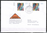 Bund 1844 als portoger. MeF mit 2x 200 Pf Georg Muche auf Nachnahme-Brief bis 20g von 1996, codiert