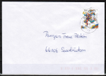 Bund 1853 als portoger. EF mit 100 Cent EZM aus Kinder-Block 1996 auf Inlands-Brief bis 20g von 1996-1997, codiert