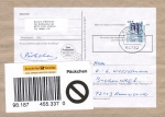 Bund 2323 als portoger. EF mit 4,10  SWK aus Rolle, Sicherheitsfarbe als "kleiner Rahmen", auf Inlands-Pckchen-Adresse von 2003-2004,mit Label