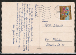 Bund 393 als portoger. EF mit 15 Pf Flora und Philatelie auf Inlands-Postkarte von 1963-1964