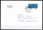 Bund 3480 als portoger. EF mit 155 Cent Polizei auf "kleinformatigem" Inlands-Brief über 50g von 2019-heute, codiert. B6-Format