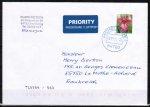 Bund 3471 als portoger. EF mit 110 Cent Blumen aus Rolle auf Auslands-Brief bis 20g von 2019-heute nach Frankreich, codiert