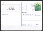 Berlin 742 als portoger. EF mit 60 Pf Gynkologie-Kongress auf Postkarte von 1985-1991 von Berlin ins Bundesgebiet