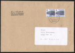 Berlin 794 C/D-Paar - oben und unten geschnitten aus MH als portoger. EF auf Ortsbrief 14x20 cm vom Mrz 1991 von West- nach Ost-Berlin