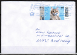 Bund 3748 als portoger. EF mit 100 Cent Katze als Nassklebe-Marke auf Inlands-Kompakt-Brief 20-50g von 2023-2024, codiert