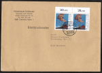 Bund 1569 als portoger. MeF mit 2x 100 Pf Max Ernst auf Briefdrucksache 50-100g von 1991-1993, 14x20 cm