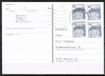 Bund 913 o.g./u.g.-Paare als portoger. MeF mit 2x 10 Pf oben/unten geschn. Paare im Letterset-Druck auf Orts-Postkarte Berlin vom Mrz 1991, codiert