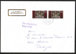 Bund 1441 als portoger. MeF mit 2x 60 Pf Schnitger-Orgel auf Auslands-Drucksache 20-50g von 1989 nach Portugal, 14x20 cm
