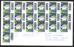 Bund 3644 Skl. (Mi. 3651) als portoger. MeF mit 19x 5 Cent Briefe-DS als Skl.-Marken auf Inlands-Postkarte von 2025-2026, codiert