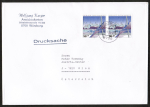Bund 1651 als portoger. MeF mit 2x 80 Pf Sport 1993 auf Auslands-Drucksache 50-100g vom Februar-Mrz 1993 nach sterreich, AnkStpl., 14x20 cm