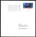Bund 968 als portoger. EF mit 70 Pf Sport 1978 auf Inlands-Nichtstandard-Infopost bis 20g von 1977-2002, 14x14 cm - mit Codierung !