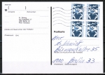 Berlin 798 als portoger. MeF mit 2 x 10 Pf SWK - C/D-Paaren auf Orts-Postkarte innerhalb Berlins von 1989-1991, codiert !