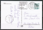 Berlin 796 als portoger. EF mit 80 Pf SWK aus Rolle auf Auslands-Postkarte von 1989-1991 nach Polen, AnkStpl.