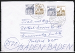 Bund 913+914 o.g. als portoger. Zdr.-MeF 2x mit 10+30 Pf B+S als Zdr. oben geschnitten aus MH im Buchdruck auf Inlands-Brief bis 20g von 1986