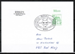 Bund 1038 als portoger. EF mit grüner 50 Pf B+S - Marke aus Bogen mit Oberrand auf Inlands-Postkarte mit ESST von 1980