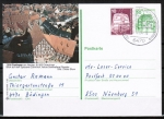 Bund 1038 - Bildpostkarte mit grüner 50 Pf B+S mit Druckfehler Sektkellerei "Ressler" statt Kessler, gelaufen mit Zusatzfrankatur 1984