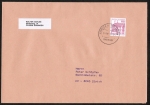 Bund 1028 als Ganzsachen-Ausschnitt mit roter 60 Pf B+S - Serie im Letterset-Druck auf Brief vom ZAG Büsingen in die Schweiz von 1988, 14x20 cm
