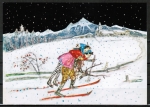 Ansichtskarte von Selina Chönz und Alois Carigiet - "Der große Schnee"