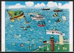 10 gleiche Ansichtskarten von Lucie Fraa - "Zwischen Cuxhaven und Helgoland" (1973)