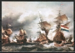 Ansichtskarte von Eugene Isabey (1803-1886) - "Die Schlacht bei Texel"