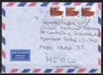 Bund 1469 als 20 Pf überfrankierte MeF mit 3x 70 Pf SWK / Helgoland auf Luftpost-Brief 5-10g von 1992 nach Mexico, codiert + AnkStpl.