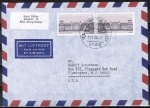 Bund 1287 als portoger. MeF mit 2x 80 Pf Reichstag - EZM aus Gebude-Block 20 auf Luftpost-Brief 5-10g von 1986-1989 in die USA/Code