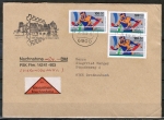 Bund 1408 als portoger. MeF mit 3x 100 Pf Sport 1989 auf Nachnahme-Brief bis 20g vom September 1989