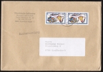 Bund 1417 als portoger. MeF mit 2x 60 Pf Europa 1989 auf Inlands-Bchersendung 250-500g von 1989, 14x20 cm