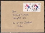 Bund 1501 als portoger. MeF mit 2x 140 Pf Sport 1991 auf Auslands-Brief 50-100g von 1992 nach Polen, AnkStpl.