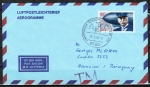Bund 1597 als portoger. EF mit 165 Pf Graf Zeppelin auf Aerogramm von 1992 nach Paraguay, rs. AnkStpl.