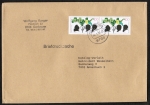 Bund 1599 als portoger. MeF mit 2x 100 Pf Zuckerinstitut auf Briefdrucksache 50-100g von 1992, 14x20 cm