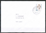 Bund 1755 als portoger. EF mit 80 Pf von Ense auf Büsingen-Brief in die Schweiz von 1996-2002