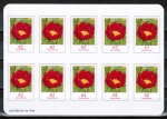 Plastik-Attrappe für Werbezwecke des Folienblattes 62 Ct Blumen Selbstklebe-Marken - keine Briefmarken !!!